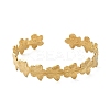 304 Stainless Steel Flower Open Cuff Bangles for Women BJEW-M316-01G-2