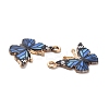 Light Gold Alloy Enamel Pendants ENAM-G210-02LG-07-3