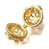 Rack Plating Brass Micro Pave Cubic Zirconia Bead Cage Pendants KK-M313-12G-02-2