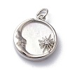 Rack Plating Brass Micro Pave Clear Cubic Zirconia Pendants ZIRC-L091-084P-1