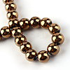 Electroplate Transparent Glass Beads Strands X-EGLA-Q062-8mm-D03-3