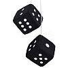 Fur Plush Dice Pendant Decorations HJEW-CN0001-44C-1
