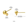 Brass Ball Post Ear Studs KK-YW0001-11G-3