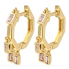 Cubic Zirconia Rectangle Dangle Hoop Earrings EJEW-Z019-03C-G-1