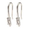 Rack Plating Brass Micro Pave Clear Cubic Zirconia Earring Hooks KK-A231-04S-1