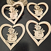 Unfinished Wood Pendant Decorations WOCR-PW0001-123-22-1