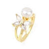 Brass Micro Pave Cubic Zirconia Finger Rings for Women RJEW-D340-02G-04-3