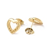 Ion Plating(IP) 304 Stainless Steel Hollow Out Heart Stud Earring Finding EJEW-I285-08G-2