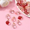 30Pcs 3 Colors Two Tone Transparent Spray Painted Glass Pendants GLAA-FP0001-27-1