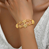 Fashionable Star & Bowknot Real 18K Gold Plated Brass Link Bracelets for Women YZ1723-1