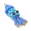 Handmade Glass Seed Beaded Octopus Shape Pendants PALLOY-MZ00934-3