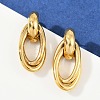 304 Stainless Steel Oval Dangle Stud Earrings EJEW-I319-01G-1