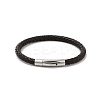 Ion Plating(IP) Braided Leather Cord Bracelets for Men BJEW-Z081-09-4