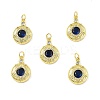 Brass Micro Pave Clear Cubic Zirconia Pendants KK-E068-VF326-4