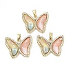 Real 18K Gold Plated Rack Plating Brass Micro Pave Cubic Zirconia Pendants KK-R161-05G-02-1
