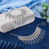 2Pcs Bohemian Brass Full Crystal Rhinestone Tassel Anklets for Women AJEW-PH0007-81S-4