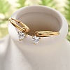 304 Stainless Steel Micro Pave Cubic Zirconia Hoop Earrings Ion Plating(IP) STAS-R004-03G-02-1