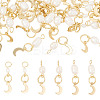 30Pcs 3 Styles Natural Cultured Freshwater Pearl & 201 Stainless Steel Moon Pendants PALLOY-TAC0317-2