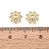 Brass Micro Pave Clear Cubic Zirconia Bead Caps KK-Q071-06G-02-3
