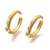 Brass Pave Clear Cubic Zirconia Open Cuff Ring Settings KK-K398-11G-1