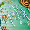6Pcs 6 Colors Flower Polycotton Car Photo Pendant Decorations AJEW-FH0006-84-4