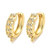 Rack Plating Brass Micro Pave Cubic Zirconia Hoop Earring Findings EJEW-C102-21B-G-1