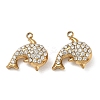 304 Stainless Steel Micro Pave Clear Cubic Zirconia Pendants CU-CBAF0F8-01D-G-1