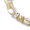 Natural Trochus Shell Beads Stretch Bracelets for Men Women BJEW-JB11685-3