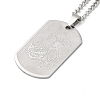 201 Stainless Steel Curb Chain Rectangle with Dragon Pendant Necklaces for Women LS-NJEW-M008-03P-1