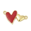 Brass Enamel Connector Charms KK-G526-05G-1