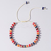 Adjustable Retro Boho Vintage Square Dyed Natural Imperial Jasper Braided Bead Bracelets for Women Men RP7679-3-1