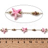 Handmade 304 Stainless Steel Synthetic Turquoise Starfish Link Chains CHS-L032-13G-07-2