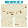 Ocean Iron Glass Rhinestone Shell Shape Tassel Waist Belly Body Chains for Women AJEW-WH20019-86-5