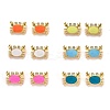Real 18K Gold Plated Brass Micro Pave Clear Cubic Zirconia Charms ZIRC-L100-020-G-1