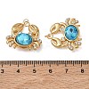 304 Stainless Steel with Aquamarine Rhinestone Pendants RB-CBA18B4-02G-3