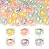 60Pcs 6 Colors UV Plating Rainbow Iridescent Acrylic Beads OACR-CJ0001-36-1