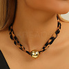 Summer Alloy Pendant Leopard Print Cord Necklaces FS-WG0DEDB-01-1