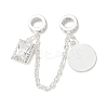 Brass Micro Pave Clear Cubic Zirconia Cable Chain European Beads KK-G531-07A-S-1