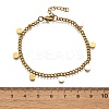 304 Stainless Steel Flat Round Charm Bracelets BJEW-R021-04G-5
