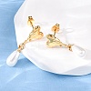 304 Stainless Steel Plastic Imitation Pearl Dangle Stud Earrings EJEW-Z118-06G-3