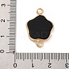 Natural Black Stone Flower Connector Charms KK-U042-17G-07-3