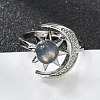 Natural Labradorite Finger Rings RJEW-E067-04P-2