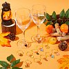 Autumn Theme Alloy Enamel with Glass Wine Glass Charms AJEW-SC0002-12-5