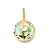 Brass Micro Pave Cubic Zirconia & Enamel Pendants KK-R222-09G-05-1