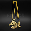 Horse Head 201 Stainless Steel Pendant Necklaces for Men Women LS-NJEW-K283-14G-2