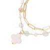Natural Morganite Beads Multi-layered Bracelets BJEW-JB12217-02-3