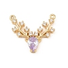 Brass Micro Pave Cubic Zirconia Pendants KK-F919-29G-03-1