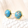 Brass Half Round Stud Earrings EJEW-Z124-01G-2