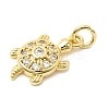 Brass Pave Clear Cubic Zirconia Pendants KK-G554-08F-G-2