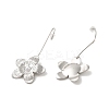 304 Stainlee Steel with Plastic Pearl Dangle Earring EJEW-Z045-06P-2